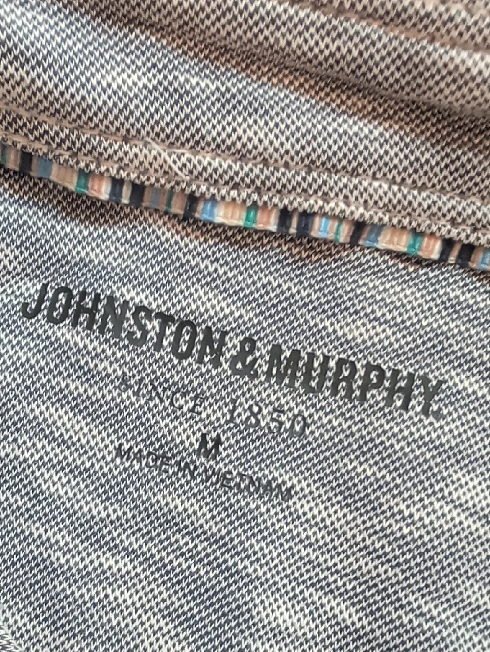 Johnston & Murphy Vintage Slub Heathered Slate Polo